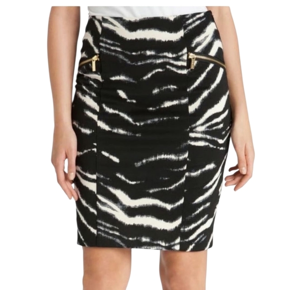 Michael Kors Womens Luxury Zebra Print Office Professional Pencil Skirt Size 10 - Picture 11 of 11